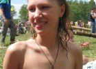 Hot chick topless on a convention