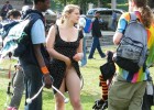 Upskirt no panties girl in campus